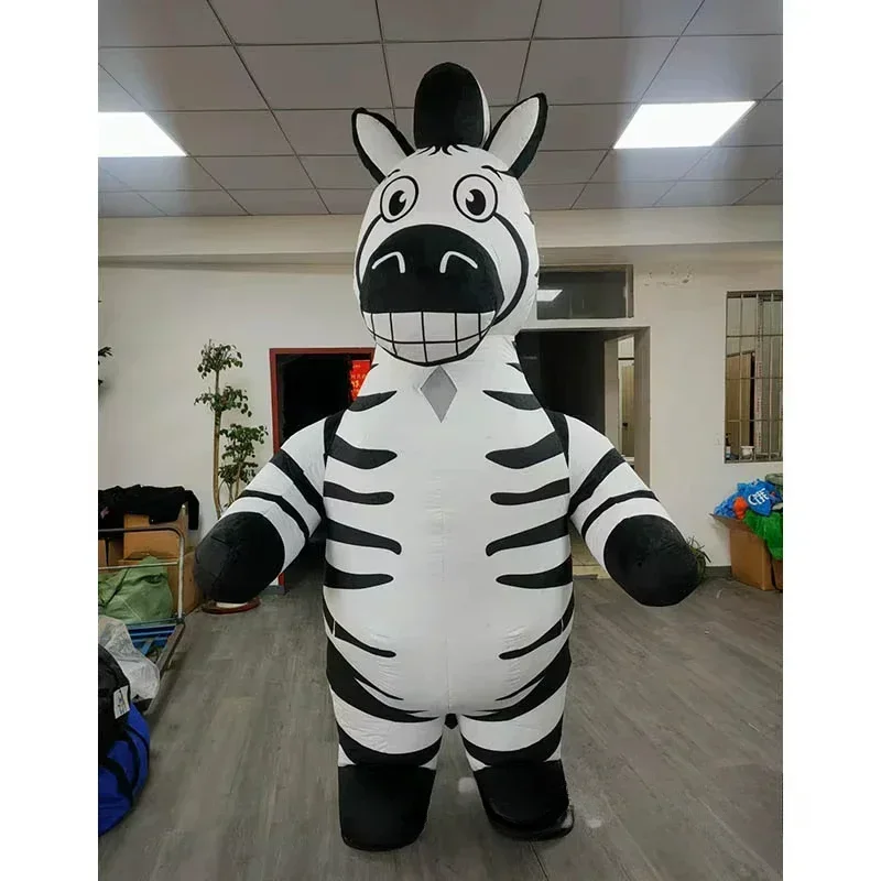 Event Party - Opblaasbaar Zebra Mascottekostuum Volledig Pluche Pak