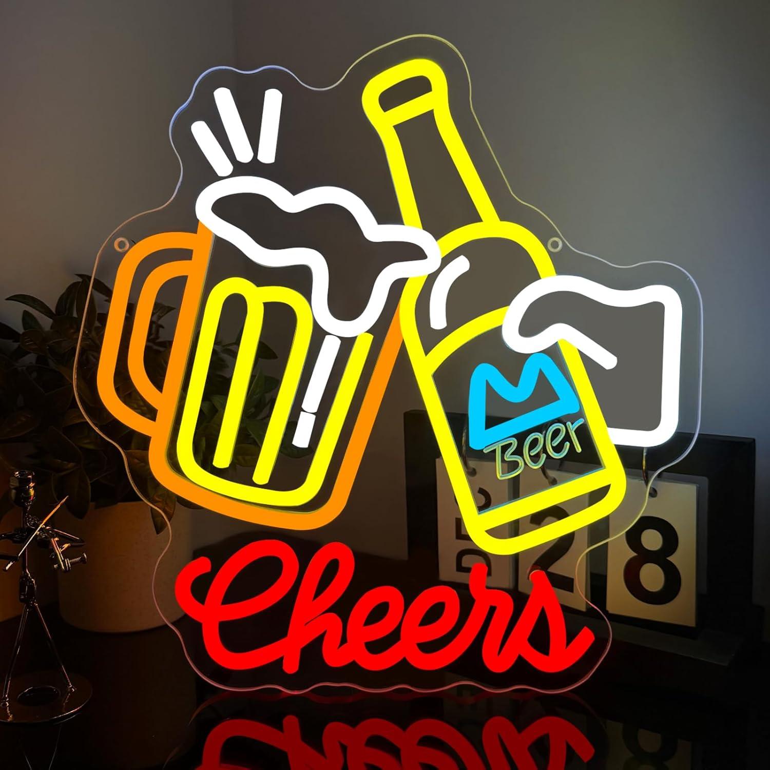Neon Sign Party - Cheers Bier Neonreclame, dimbaar USB LED-licht