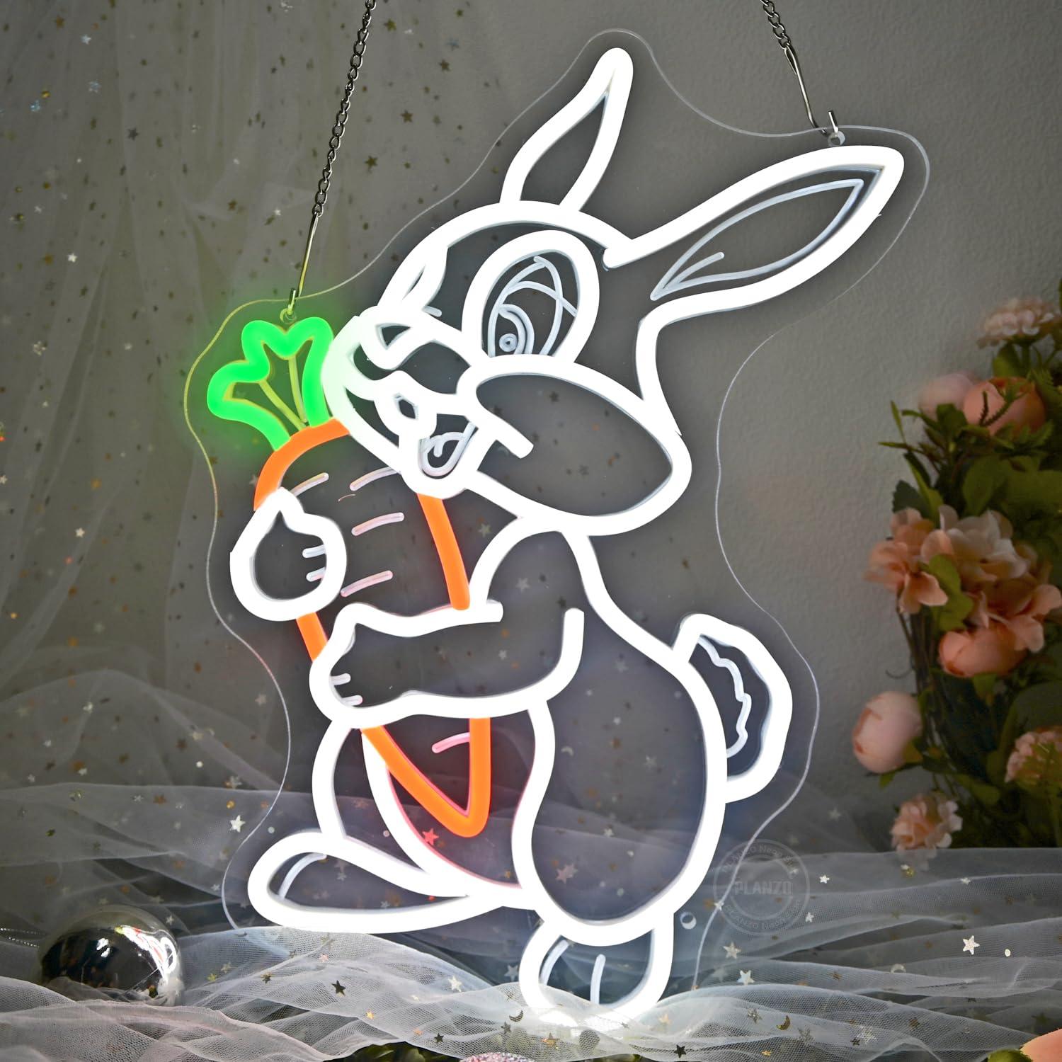 Konijn met Wortel Neonreclame, - Neon Sign Party recensie en prijs