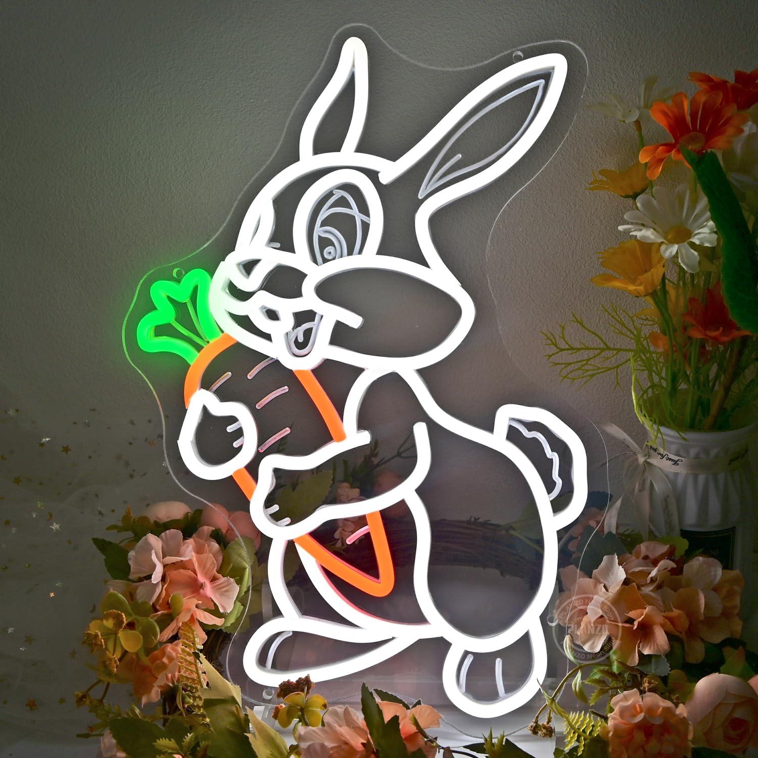 Konijn met Wortel Neonreclame, - Neon Sign Party recensie en prijs