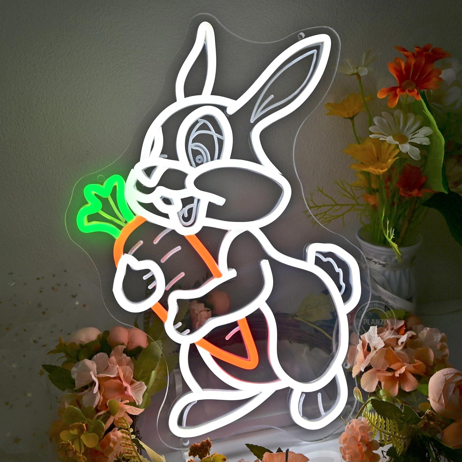 Konijn met Wortel Neonreclame, - Neon Sign Party recensie en prijs