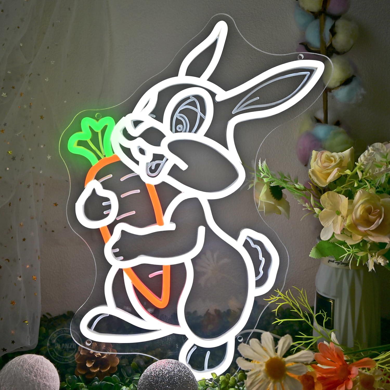 Konijn met Wortel Neonreclame, - Neon Sign Party recensie en prijs