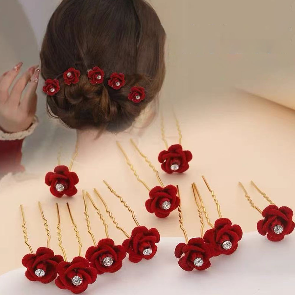 10 Stuks Rose Haaraccessoires  - Event Suppliers recensie en prijs