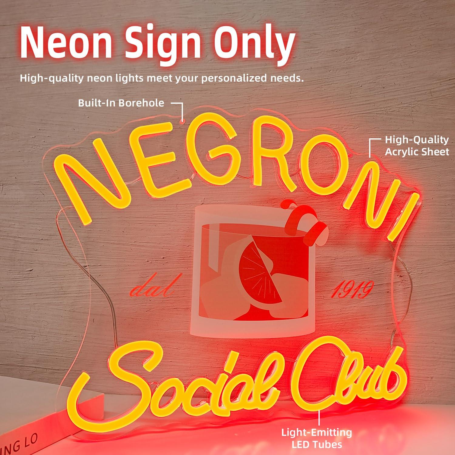 Negroni Social Club neonreclam - Neon Sign Party recensie en prijs