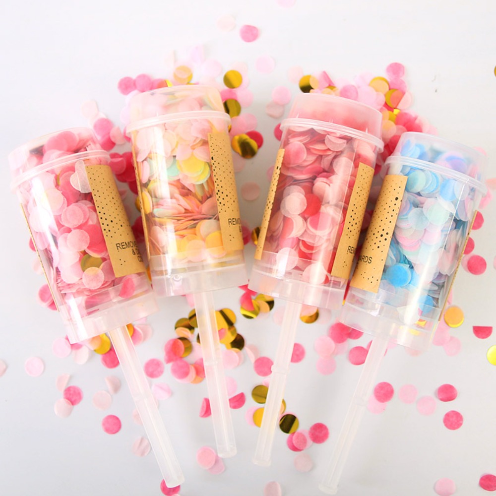 Kleurrijke pastelkleurige brui - Confetti Cannon Tube recensie en prijs